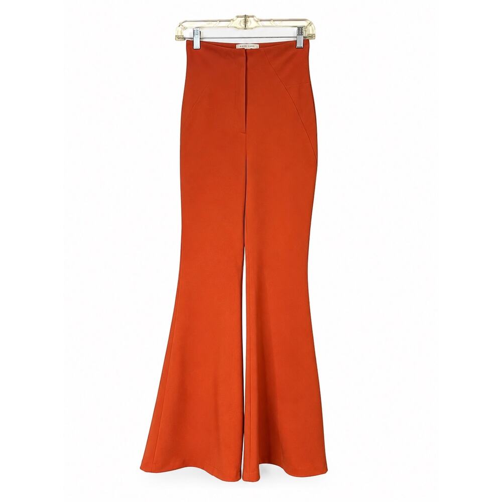 ASOS Luxe Orange High Waist Flared Pants Retro Disco Trousers 4